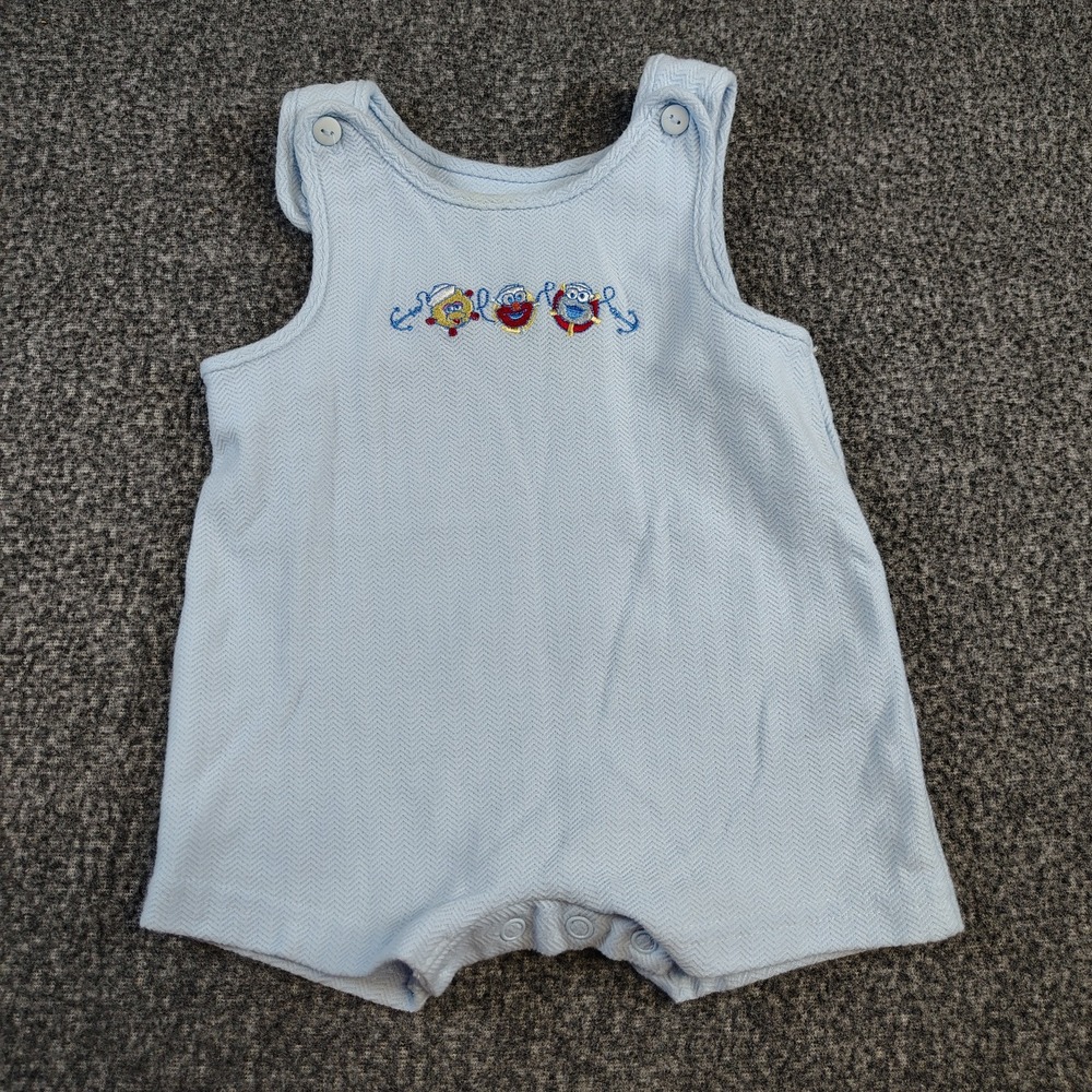 Vintage sesame street embroidered one piece 0/3 month